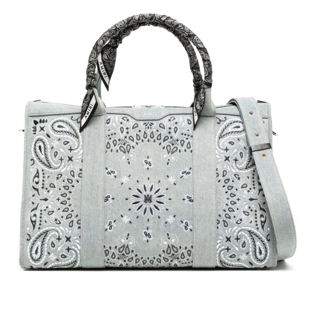 Amiri bandana-embroidery denim holdall